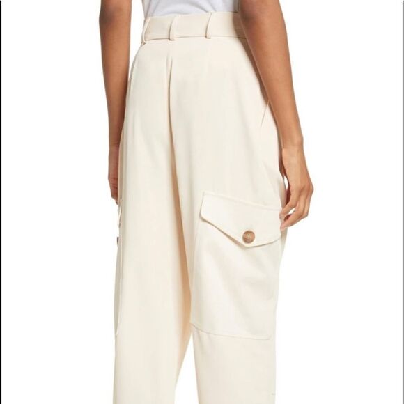 See by Chloe' Hi-Rise Gabardine Cargo Pants in Angora Beige Size 44 (10/12) - Picture 3 of 7